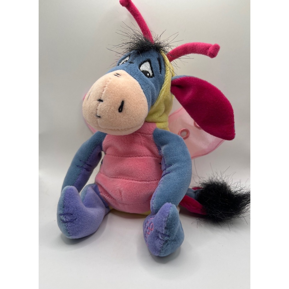 Disney Store Butterfly Eeyore Mini Bean Bag Plush Easter 2000 NWT 8 Inch
